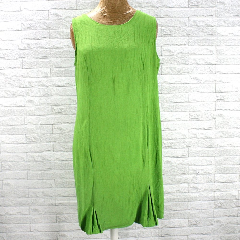 VINTAGE BETSY'S THINGS Dress Sleeveless Lime Green Sheath Tunic Plus Size 14